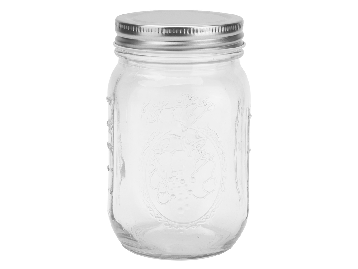 Frasco De Armazenamento De Vidro De 500ml Com Tampa Hermética Para Alimentos Secos, Geleia E Mel