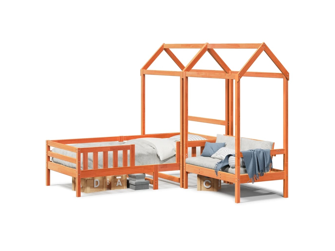 Bed And Bench Set, Bed And Bench Sets Vidaxl Marrom Madeira De Pinho (75 X 190 Cm)