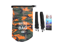 Mochila Business impermeável, leve, plegável, 20L, para natação, cor laranja camuflagem