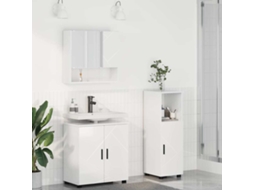 Vidaxl Conjunto De Móveis Para Banheiro 3 Unid. Branco Brilhante