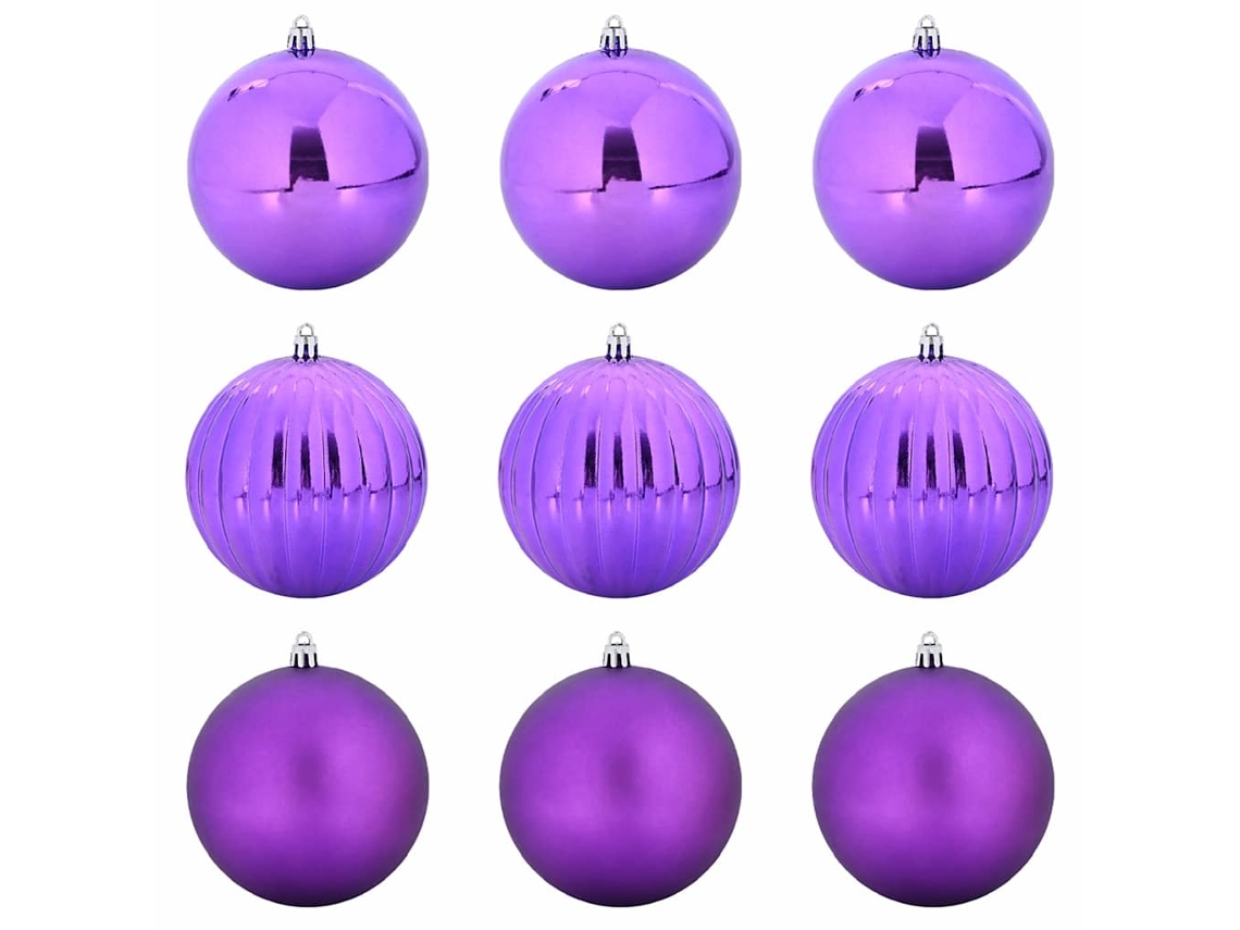 Conjunto 9 Bolas De Natal Vidaxl Roxo Plástico (ø 15 Cm)