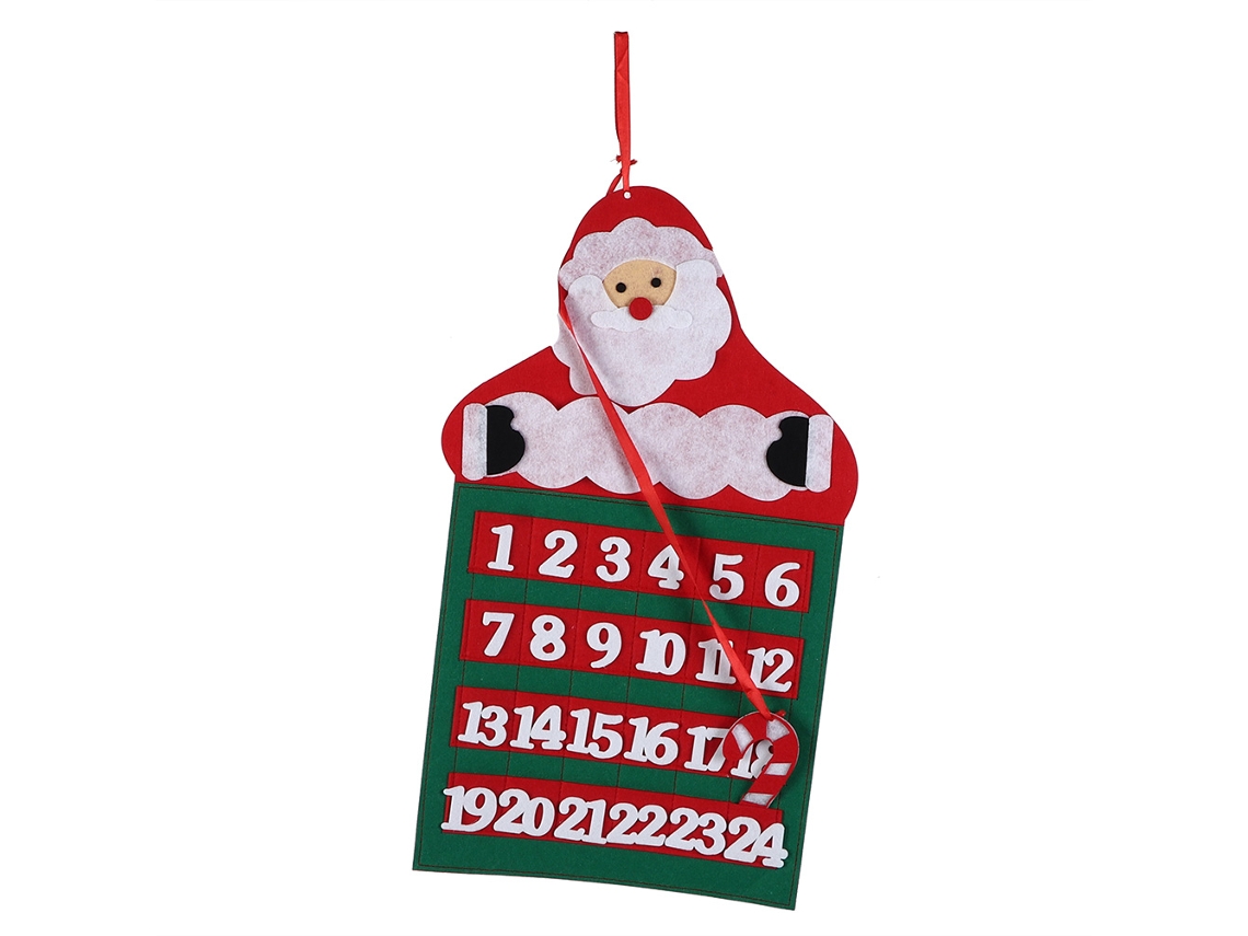 Laxiscreed Calendário Do Advento De Natal Em Feltro Com Tema Pai Natal E Padrão Fofinho