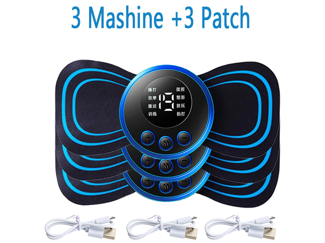Massageador De Pescoço Elétrico Ems Com Tela Lcd De 4 Peças, Adesivo Cervical Para Costas, 8 Modos, Estimulador Muscular De Pulso, Aquaforge