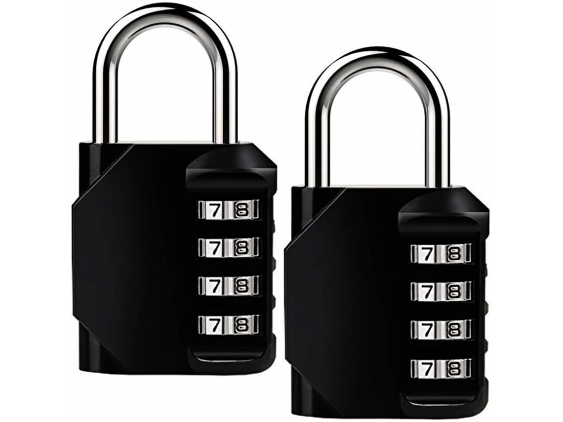 Cadeado Com Código De 4 Dígitos, Preto, Para Bagagem