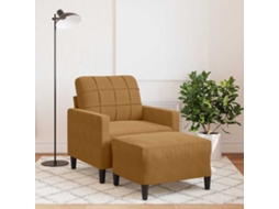 Vidaxl Poltrona Com Apoio De Pés 60 Cm Veludo Castanho