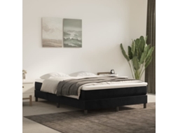 Cama Com Molas/colchão 140x190 Cm Veludo Preto