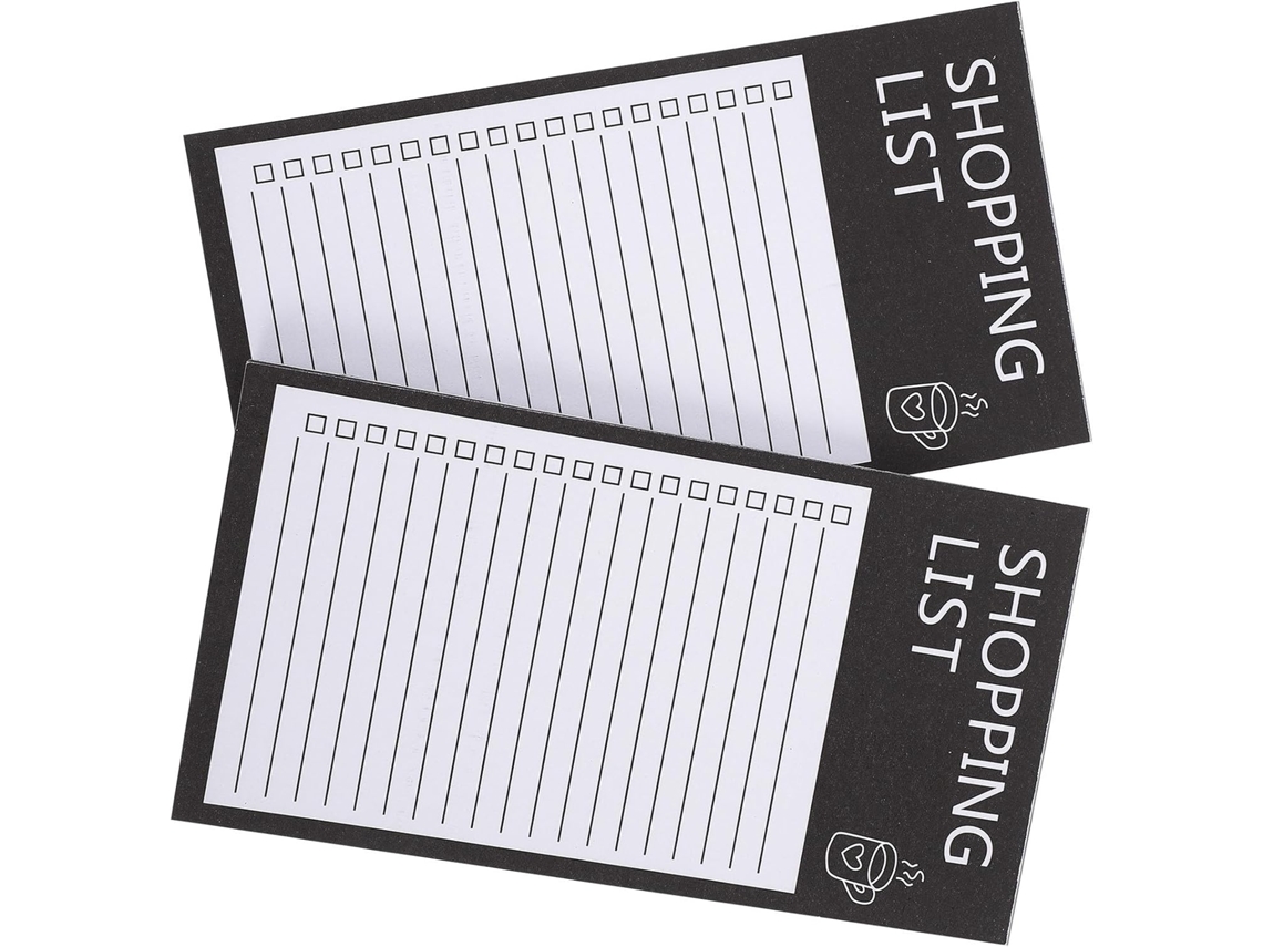Bloc-notes Magnétique Noir Folhas Destacáveis Para Lista De Cursos, Papel Fácil De Escrever Lote De 2