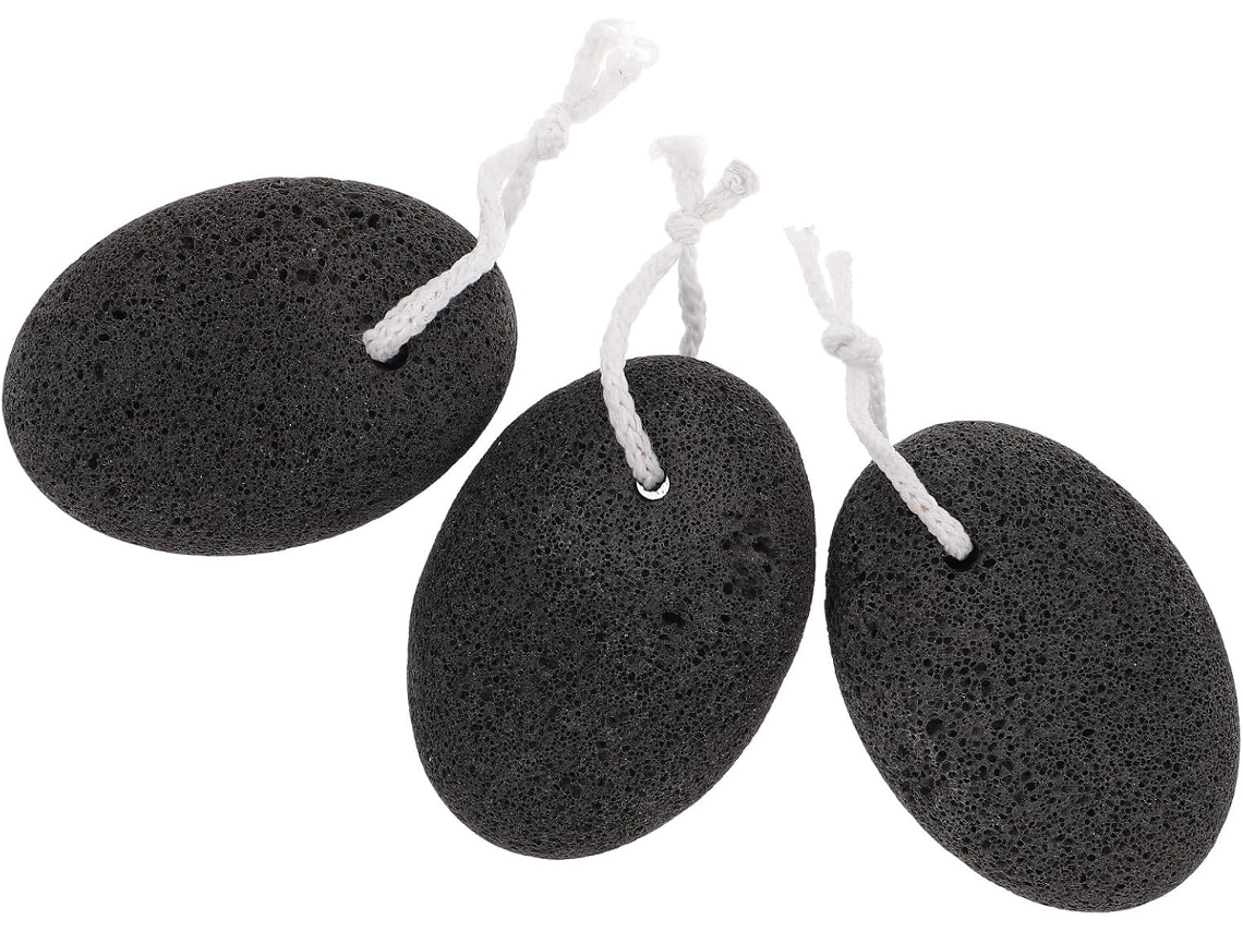 Pedra de lava natural reduz calosidades e relaxa os músculos, conjunto de 3 peças para pedicure.