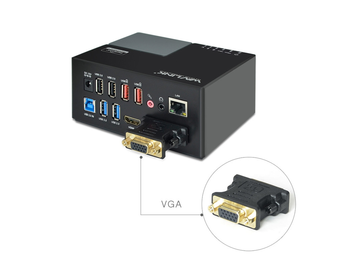 Estação De Ancoragem Bestvite Usb 3.0 2 Universal Display De Vídeo Até 2048×1152 Hdmi / Dvi / Vga / Gigabit Ethernet Usb Hub Para Windows Mac Preto