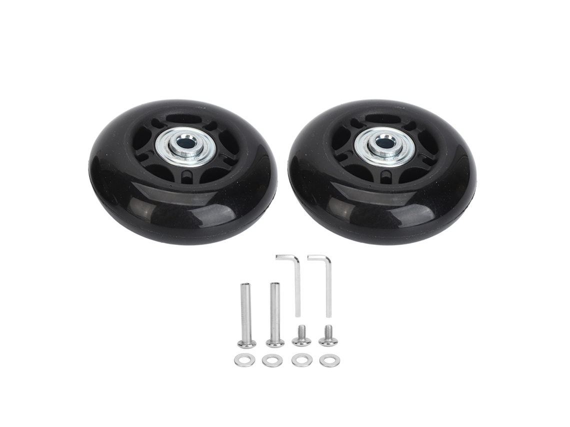 2pcs Rodas de Substituição para Mala Universal Borracha Giratória com Ferramenta de Instalação 68x24mm | S/MARCA