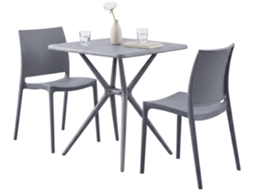 Conjunto De Jardin Amino Com 2 Cadeiras Cinza