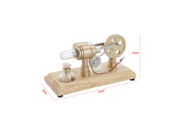 Motor Stirling Gerador Ar Quente Led Ouro