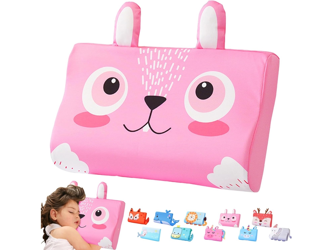 Almofada Infantil Ice Silk, Travesseiro Ergonômico De Espuma Viscoelástica Com Capa Removível, 45x27cm/coelho Gertiz