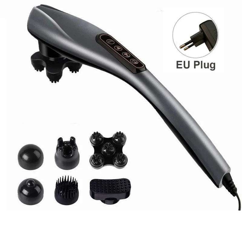 Massageador Elétrico Em Forma De Golfinho (padrão Europeu Cinza) Para Pescoço, Ombros E Cintura.