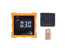 Transferidor IP54 com visor LCD digital, 4 x 90°, 4 lados, inclinômetro magnético potente de 360°, 1300 mAh, cor laranja Brilvibera