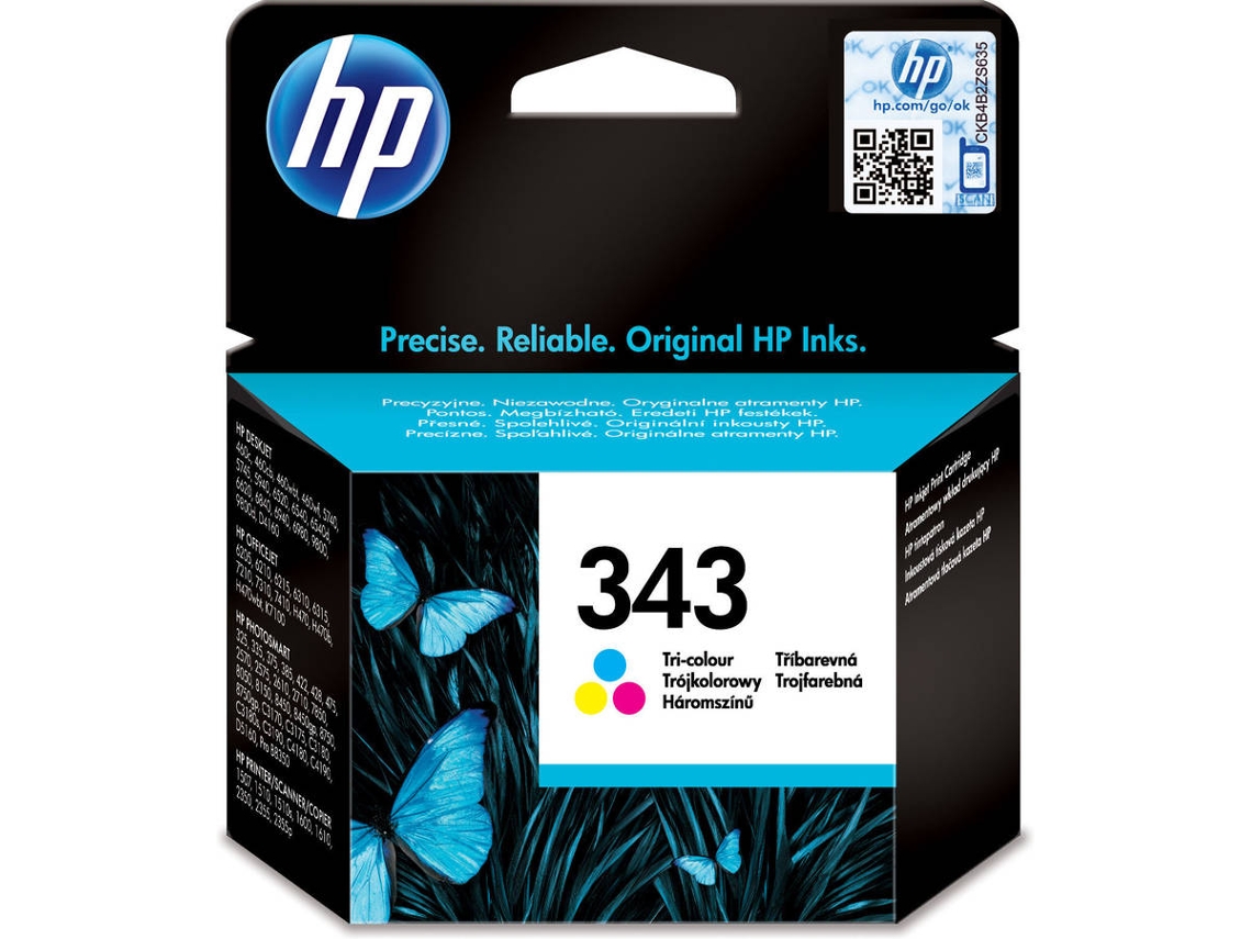 Tinteiro HP 343 - C8766EE Ciano, Magenta, Amarelo