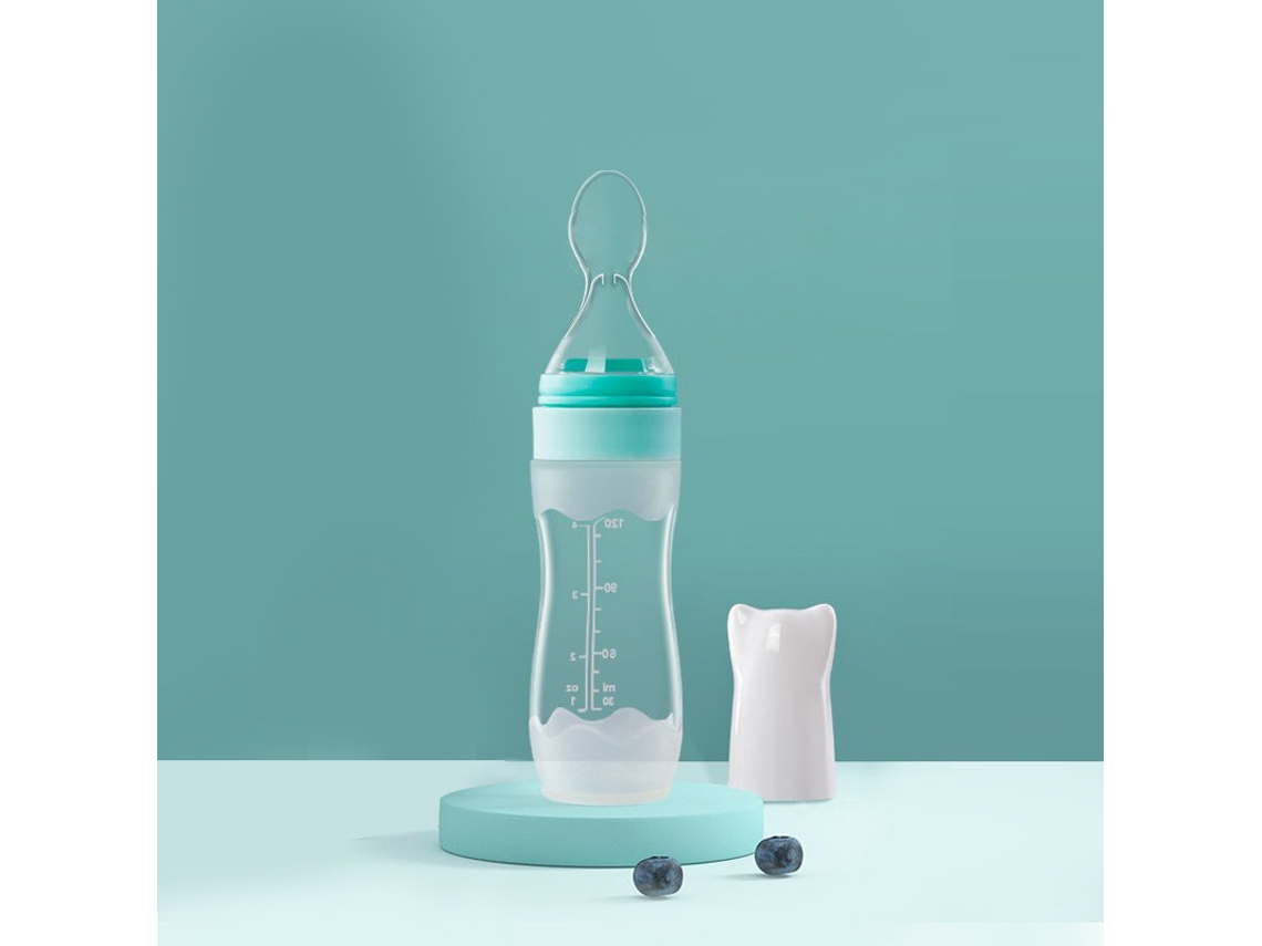 Colheres De Silicone Para Alimentar Bebês | Extractor De Sucos Para Bebês | Portátil (verde)
