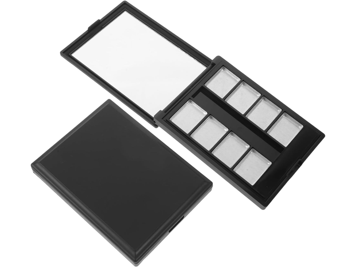 Conjunto De 2 Paletas De Maquiagem Com 8 Compartimentos, Base De Alumínio