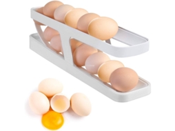 prateleira de Ovos para Geladeira com 2 Camadas Dispenser Automático Acomoda 12 14 Ovos
