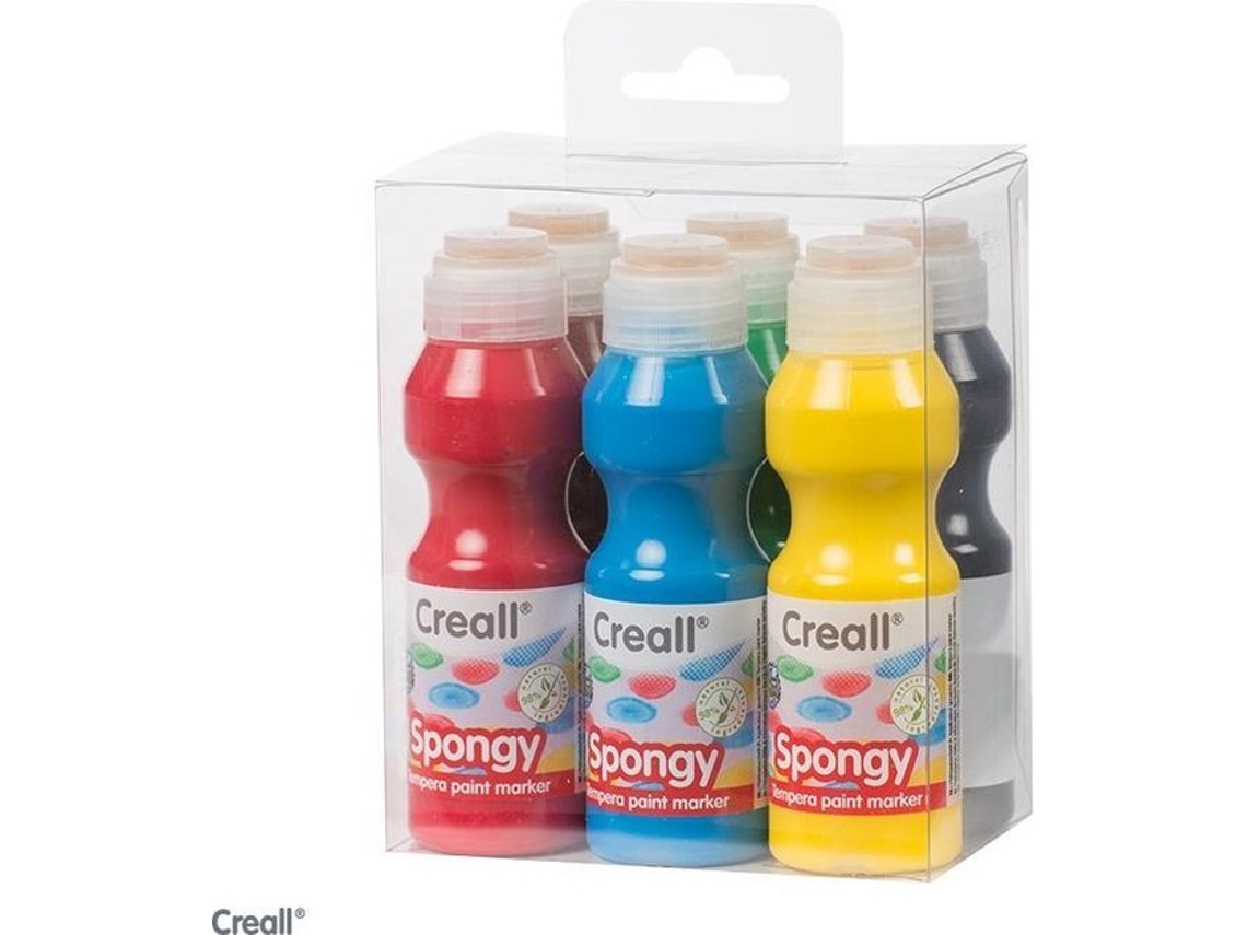 Conjunto De Marcadores De Tinta Guache Creall Com Textura De Esponja, 6 Unidades De 70ml Cada.