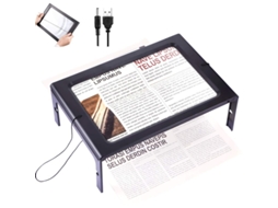 Lupa Retangular Com 12 Luzes Led Lupa Dobrável De 3x Para Uso Sem As Mãos Modo De Alimentação Dupla Ideal Para Idosos E Pess Aquaforge