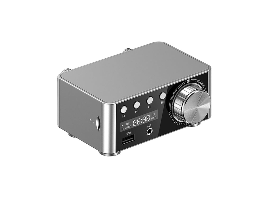 Mini Amplificador de potência 50W+50W STELASPLEN com Bluetooth 5.0, USB, Aux e slot para cartão TF