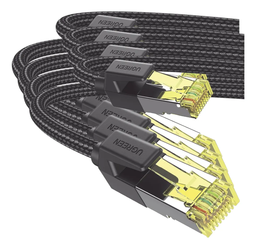 4 Cabos Ugreen 80424 F/ftp Cat7 3m Preto Redondo Com Malhavayotoy