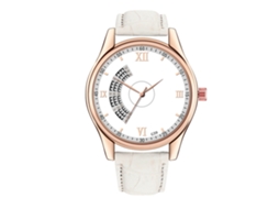 Relógio de pulso masculino em couro PU, estilo fashion (pulseira branca)