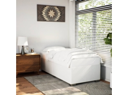 Vidaxl Estrutura De Cama 90x200 Cm Couro Artificial Branco