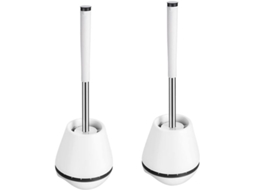 Conjunto De 2 Escovas De Vaso Sanitário E Suporte Para Produto De Limpeza Com Cerdas De Silicone. Gokoco