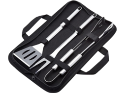 Conjunto De 3 Peças De Ferramentas Para Bbq, Em Aço Inox, Fácil De Limpar, Com Estojo/bolsa, Para Churrasqueira E Bbq