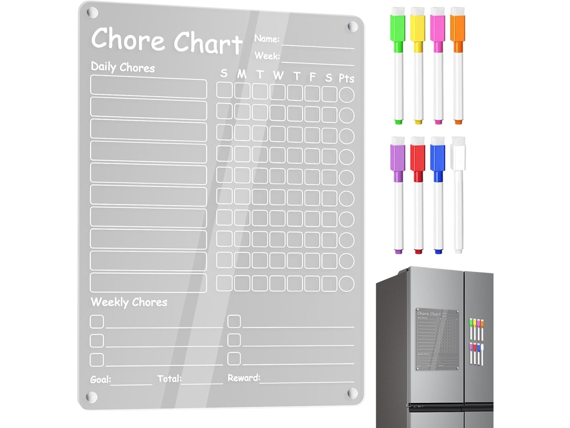 Quadro De Tarefas Domésticas Lista De Verificação Transparente Para Quadro Branco, Planejador Magn Gokoco