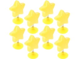 8 Decorações De Estrelas Amarelas Para Capacetes Com Mola