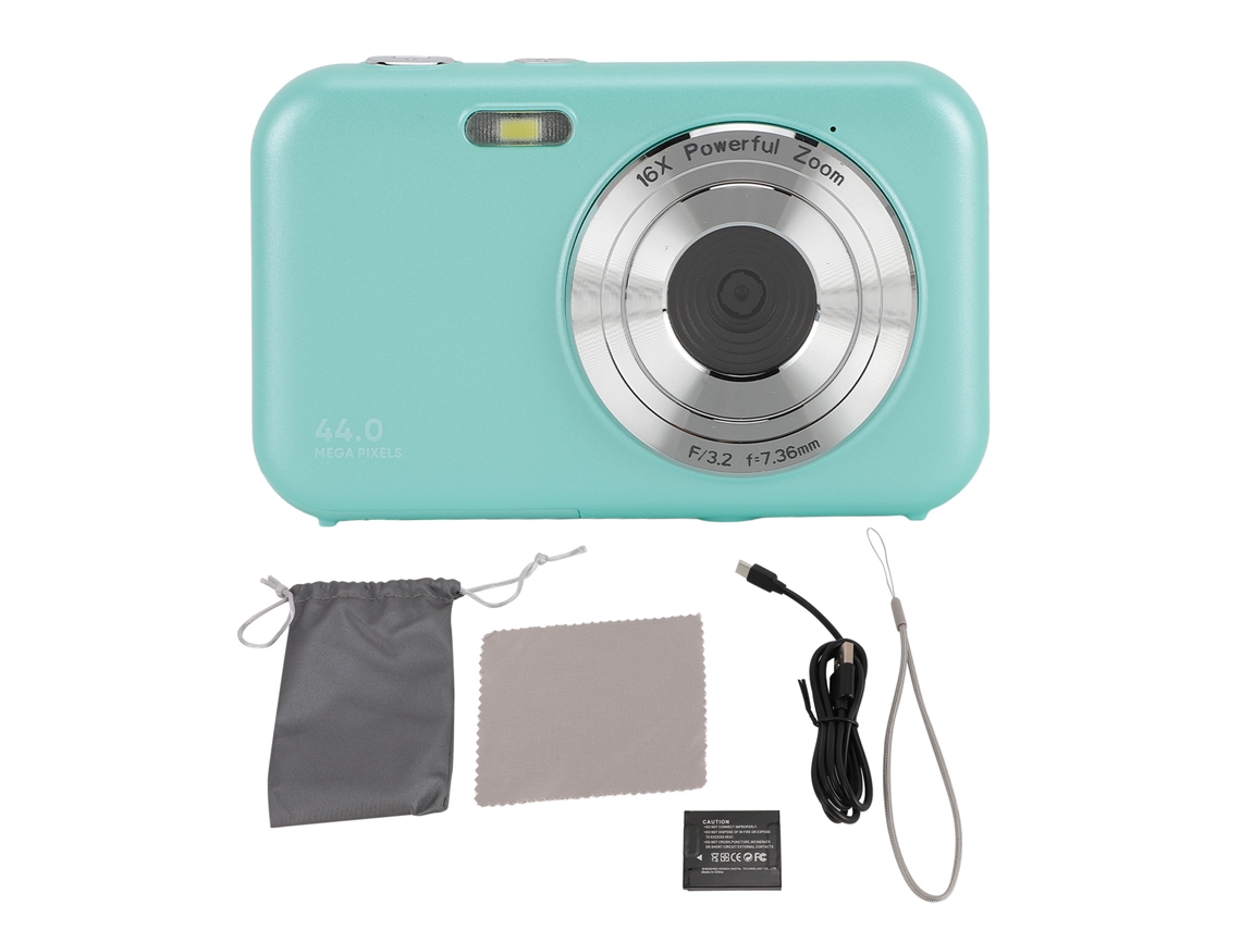 Câmera Digital 1080p 2,4 Polegadas 44mp 16x Zoom Câmera De Vídeo Multifuncional Compacta Para Viagem Verde