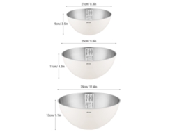 3 Tigelas de Aço Inox para Cozinha