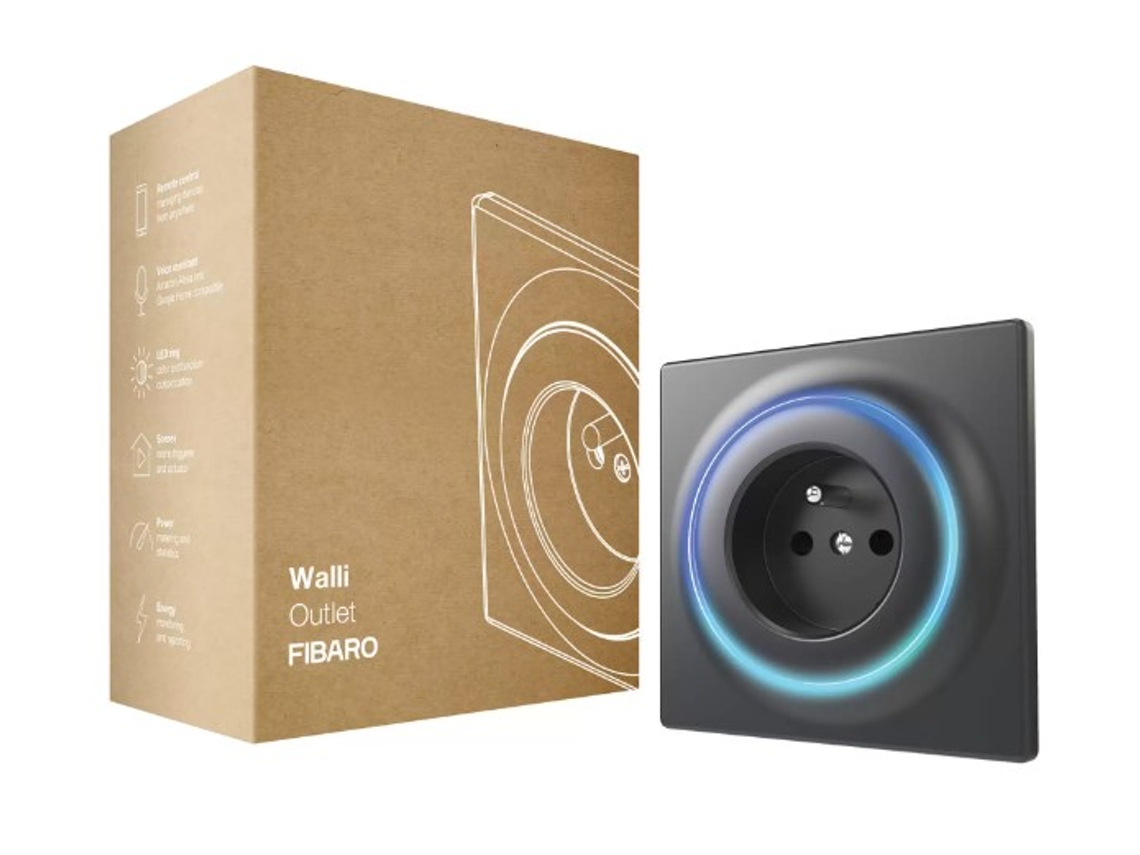 Tomada Inteligente Walli Fgwoe 011 8 Wallli Anthracite Fibaro