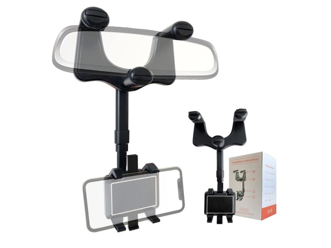 Suporte Universal Giratório E Retrátil Para Celular No Carro, Compatível Com Espelho Retrovisor, Gravação De Direção E Gps.