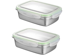 Marmita Bento De 2 Peças Com Tampa Hermética Aço Inoxidável