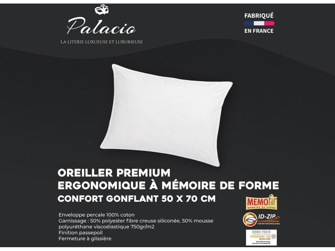 Almofada Auxence PALACIO (Branco - Tecido e veludo - 70x50x cm)