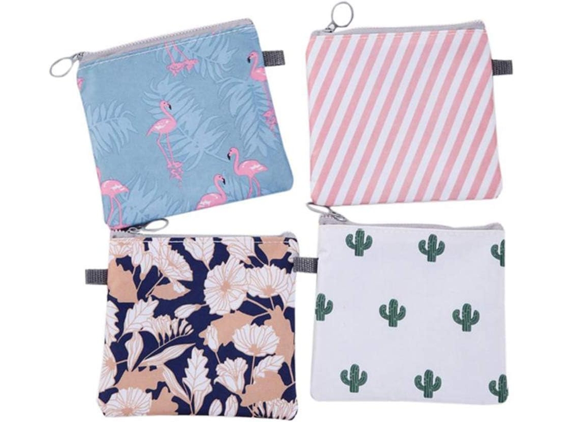 Conjunto de 4 Bolsas BRILVIBERA para absorventes, viagem
