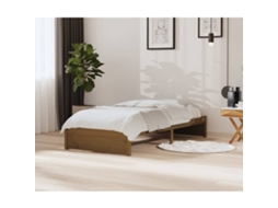 Estrutura De Cama 90x200 Cm Madeira Maciça Castanho Mel