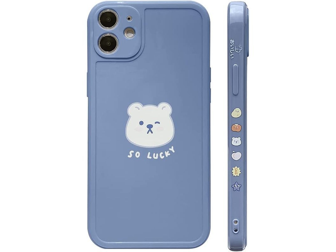 2026 capa para Iphone 11 Ursinho Marrom Bonito com Bochechas para Mulheres Meninas Fashion Slim Flexível