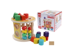 Primerox brinquedo Educativo de Blocos de Formas de Madeira com 13 Buracos para Crianças Meninas e Meninos