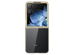 Compre Capa Transparente Galvanizada Para Celular Xiaomi Mix Flip 5g Dourada