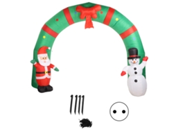 Arco Inflável de Natal com Luz Led, Santa e Boneco de Neve LAXISCREED