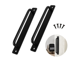 Puxador Para Porta 2 Peças Em Alumínio,cor Preta,211mm - Ideal Para Portas Internas,externas,de Armário,guarda-roupa E Móveis,inclui 4 Parafusos