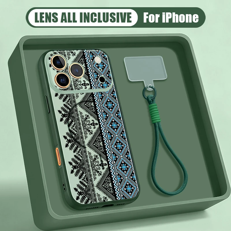 Capa Para Iphone 14 Pro Max Com Cordão Magnético E Estampa Retrô (verde), Pc