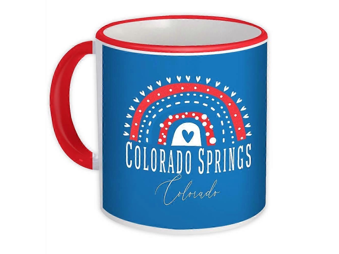 Caneca Presente Colorado Springs Colorado Eua Arco-íris