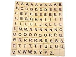 Mali peças de Letras de Madeira Scrabble Brinquedo Educativo Puzzle Não Tóxico para Crianças 100 Peças