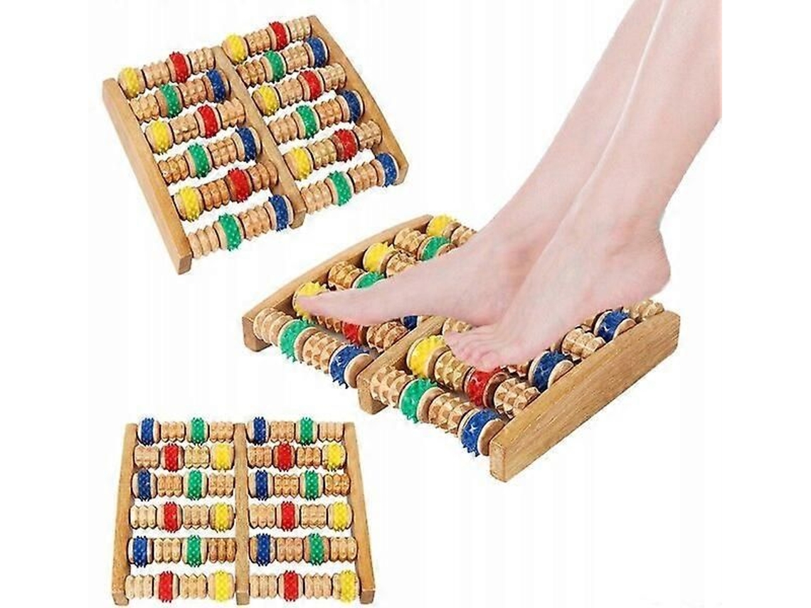 Massageador De Pés Madeira, Massagem Sincronizada Dupla Nos Pés, Em 2x6 Pontos Acupuntura, Massagead Or Para Uso Doméstico
